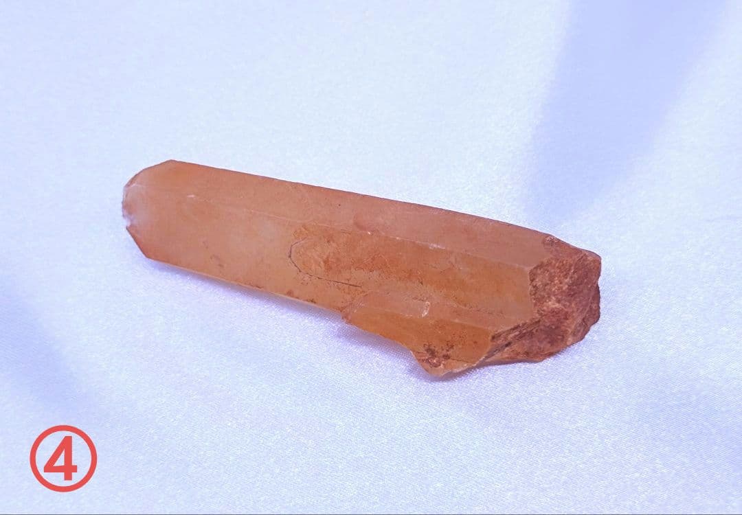 タンジェリン クォーツ　ポイント　原石　5本セット　ブラジル産　血液　健康　活力