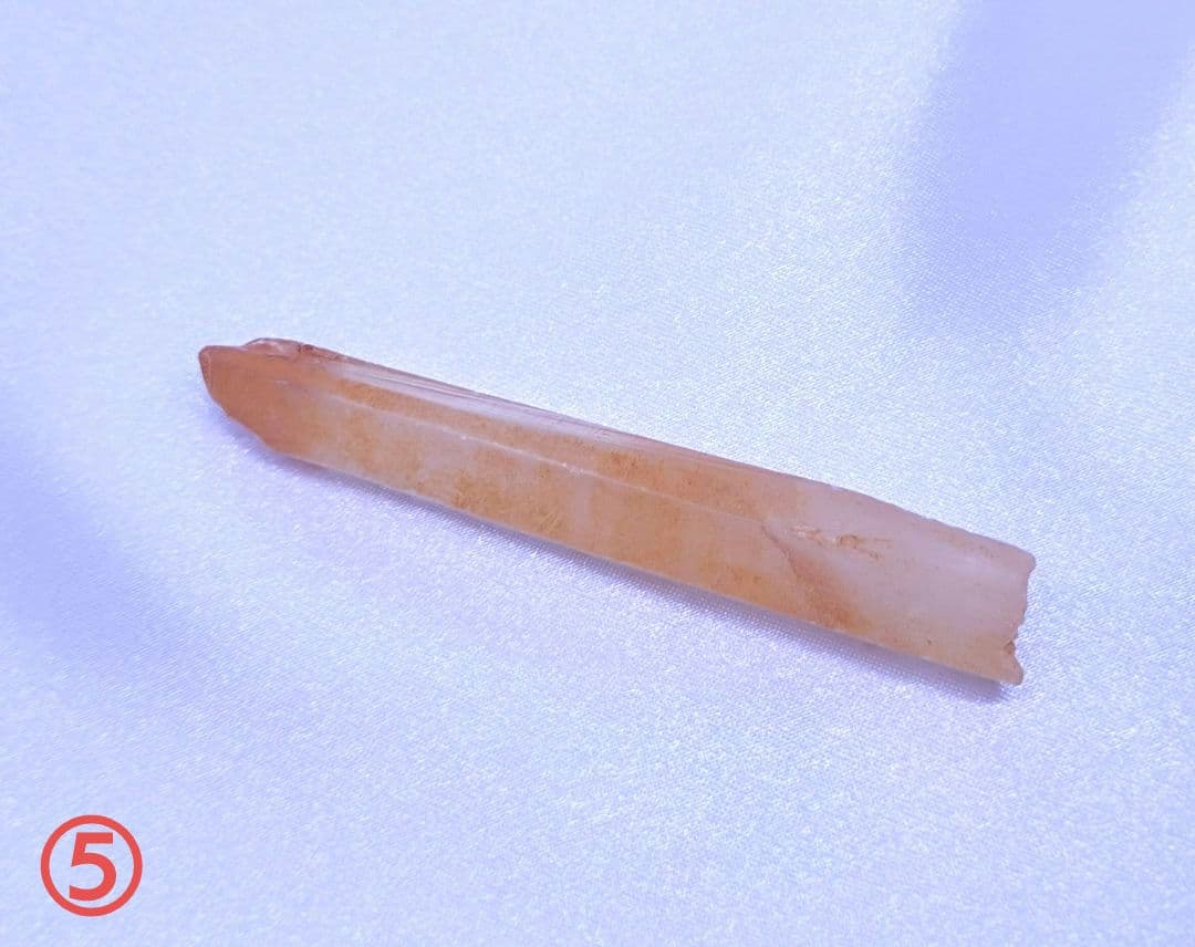 タンジェリン クォーツ　ポイント　原石　5本セット　ブラジル産　血液　健康　活力