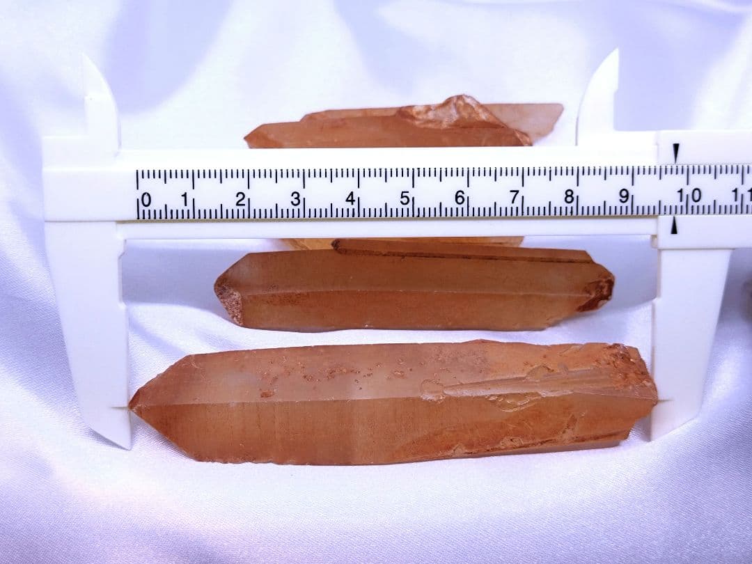 タンジェリン クォーツ　ポイント　原石　5本セット　ブラジル産　血液　健康　活力