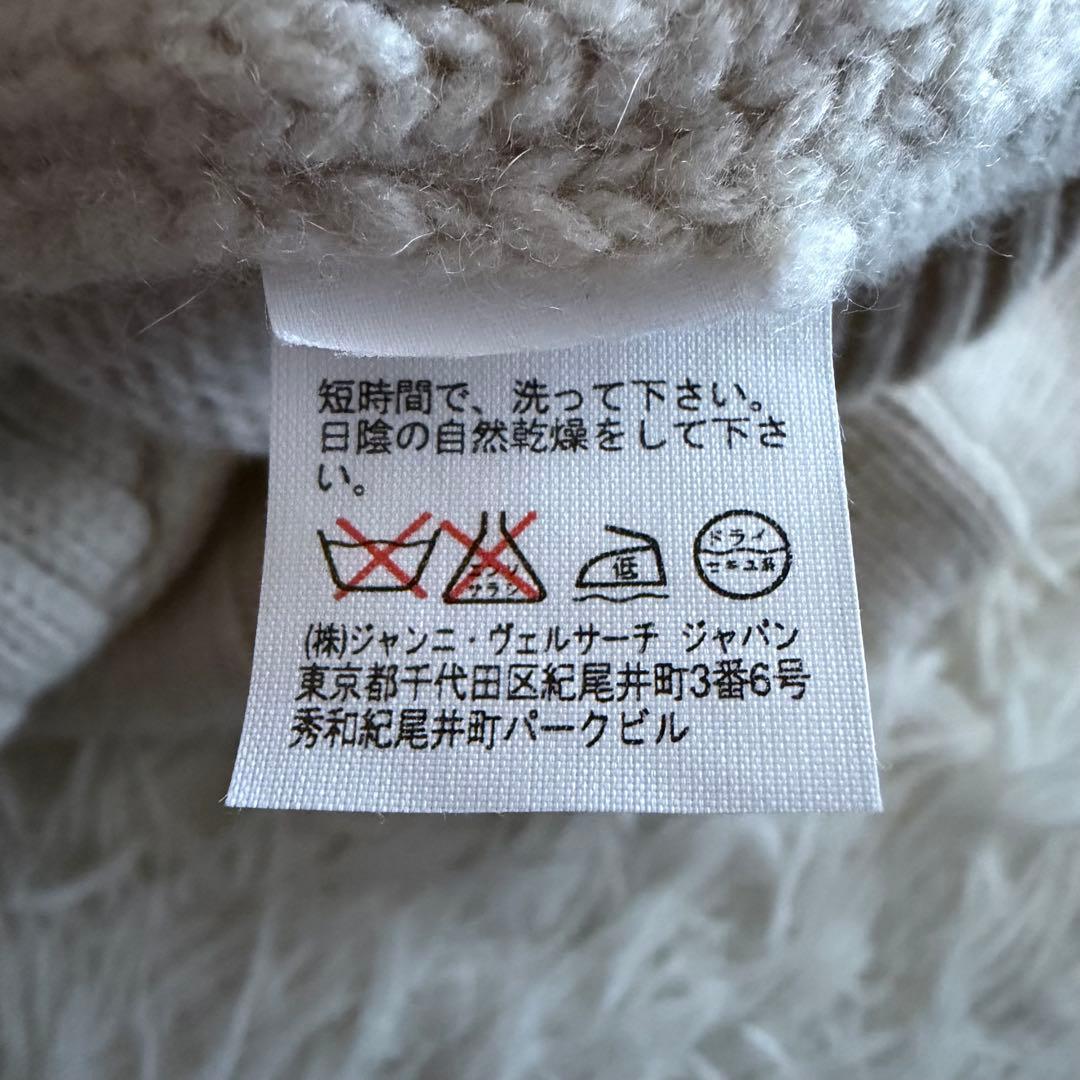 【極美品】【希少】ヴェルサーチ ケーブルニット　モックネック　アイボリー　L