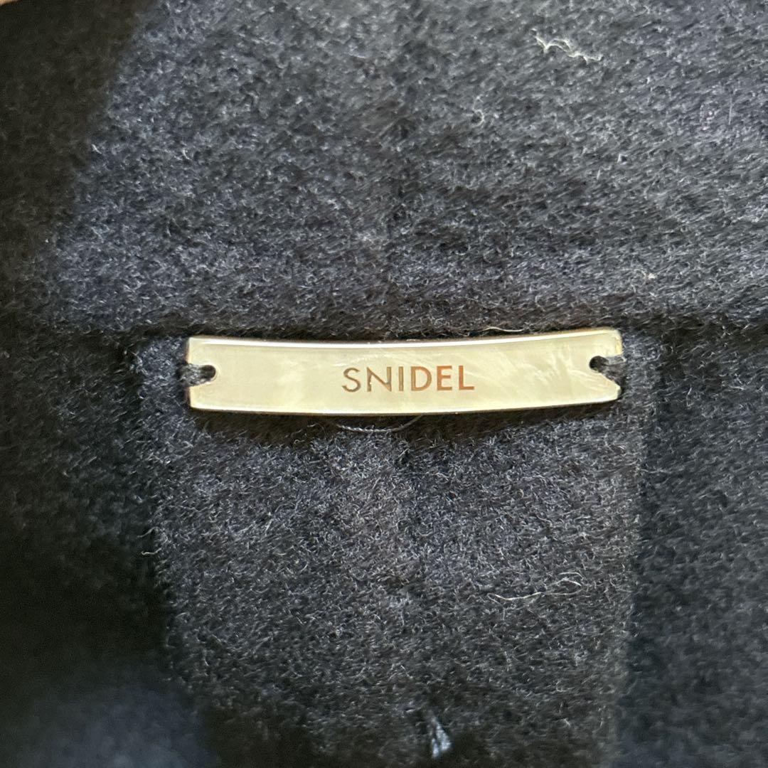 SNIDEL スナイデル シャルムビッグカラーロングコート リバーコート 紺
