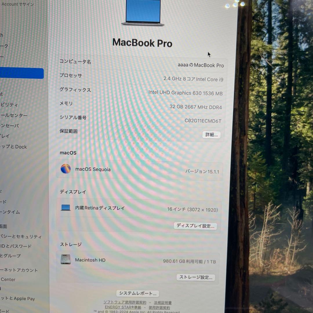 MacBookPro 16インチ 2019 Radeon pro 5500M