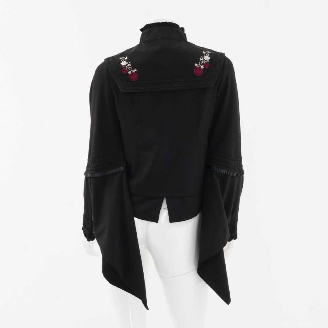 OZZ ON JAPAN 琉球浪漫着物袖ぶらうす 黒 和柄 和ロリ ブラウス