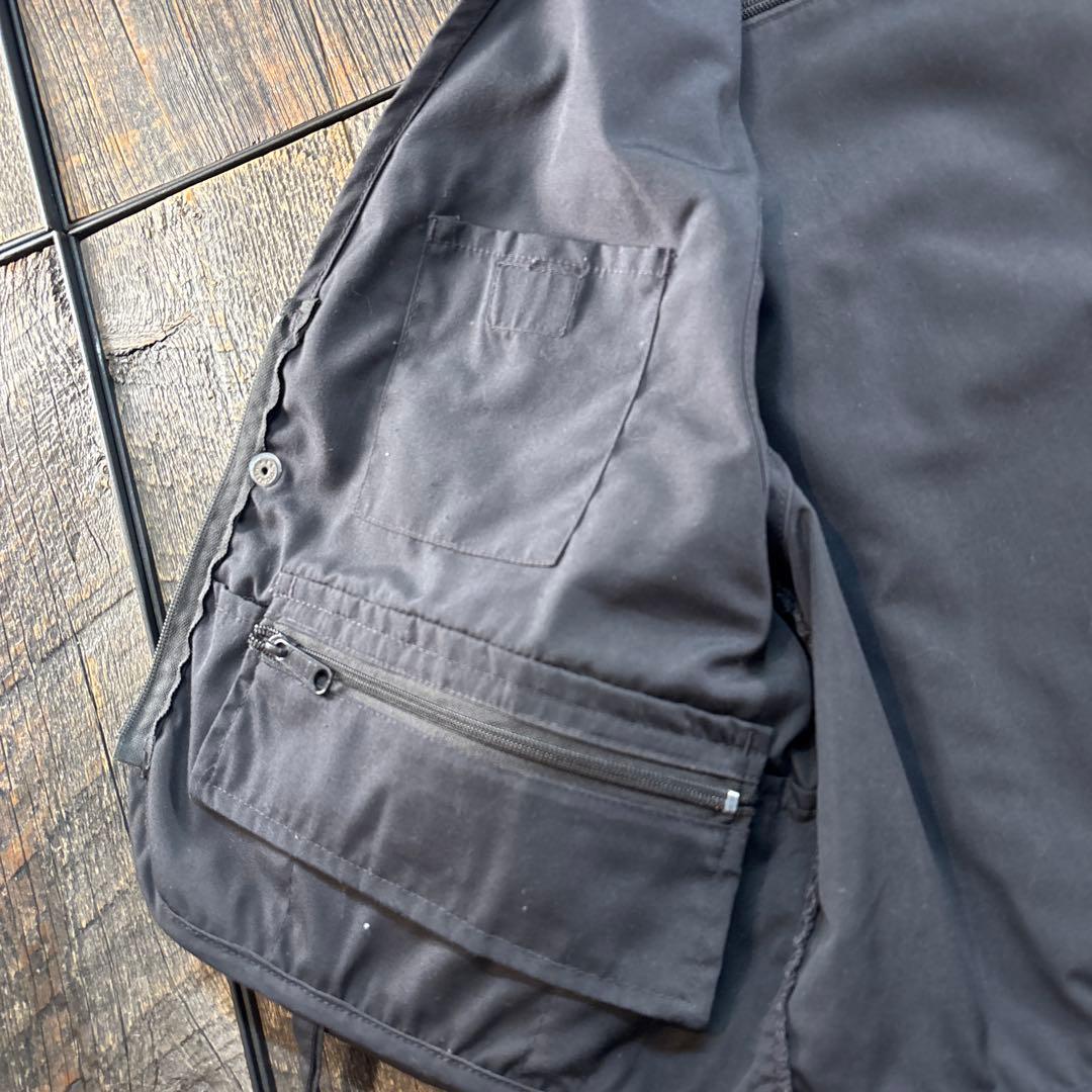 古着　フィッシングベスト　ブラック　フライベスト　多ポケット L アウトドア