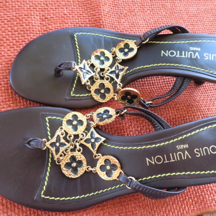 ルイヴィトン フラワーモチーフサンダル 37 正規品