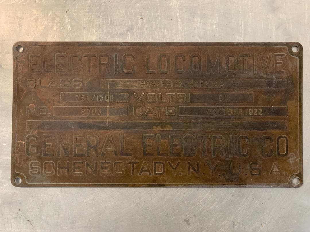 GE ブラス真鍮プレート サインプレート　銘板 銘盤 インダストリアル