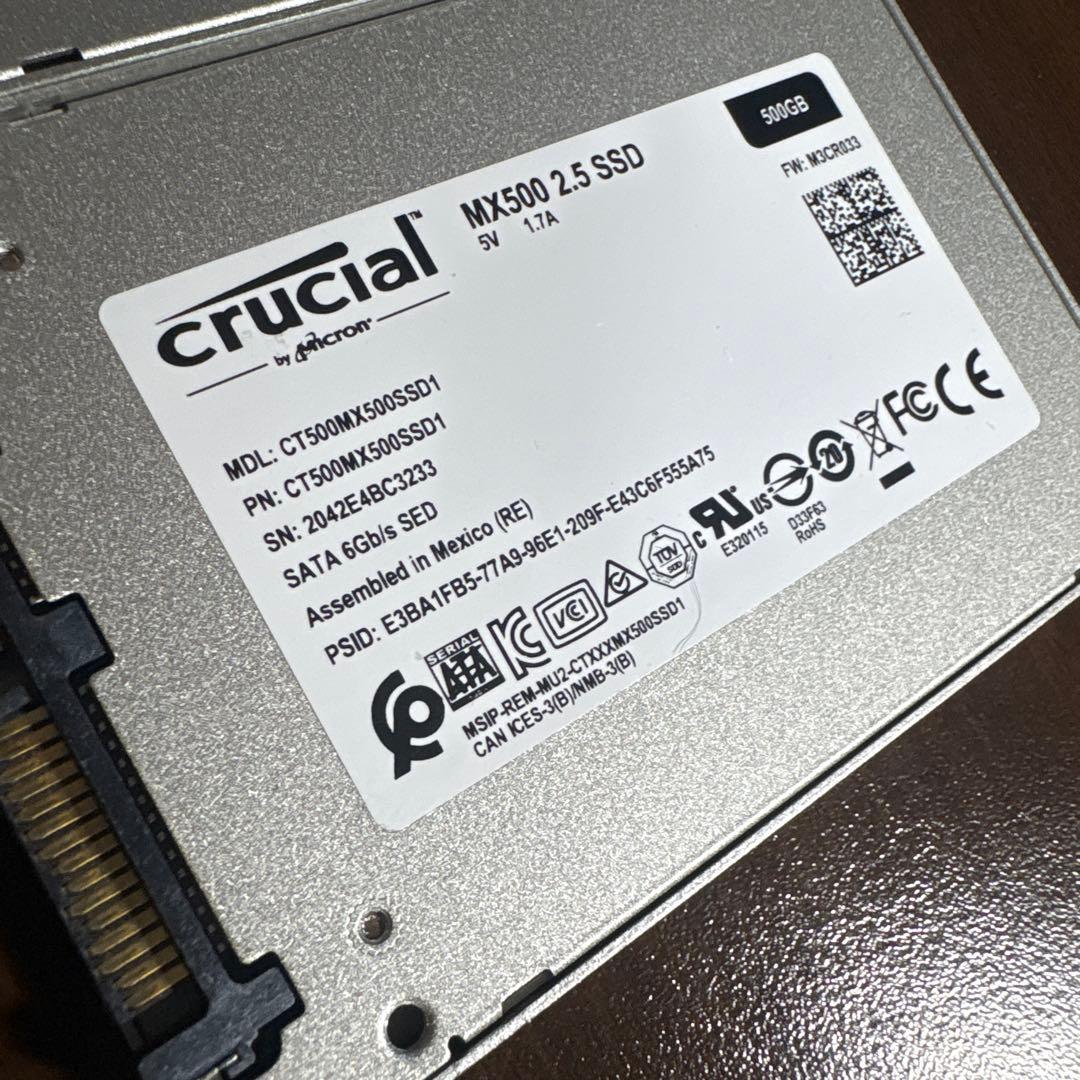 Crucial MX500 500GB SATA SSD 3個セット 現状品