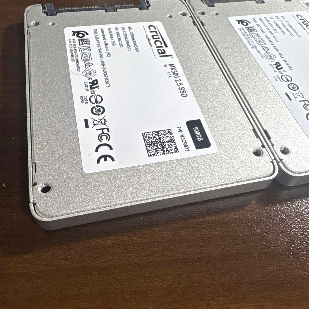 Crucial MX500 500GB SATA SSD 3個セット 現状品