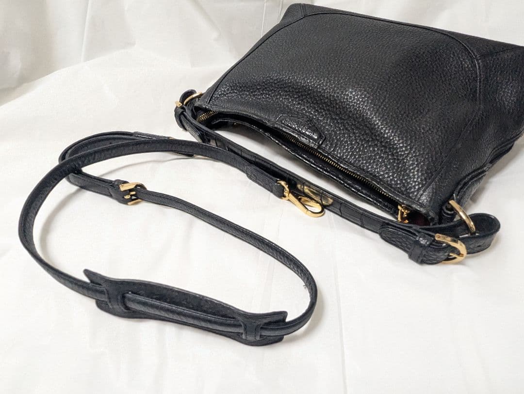 LEATHER JEWELS Crystal　2way バッグ黒　B690