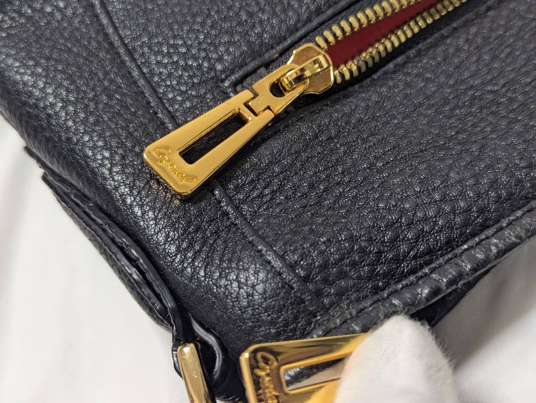 LEATHER JEWELS Crystal　2way バッグ黒　B690