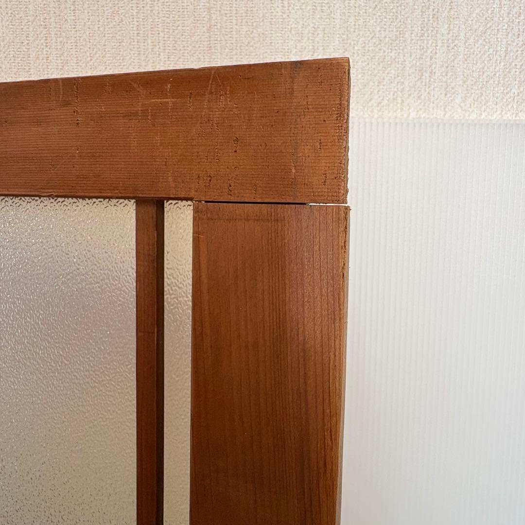 昭和板型ガラス　木枠付き　透かし彫り パーテーションの部品　間仕切り　衝立