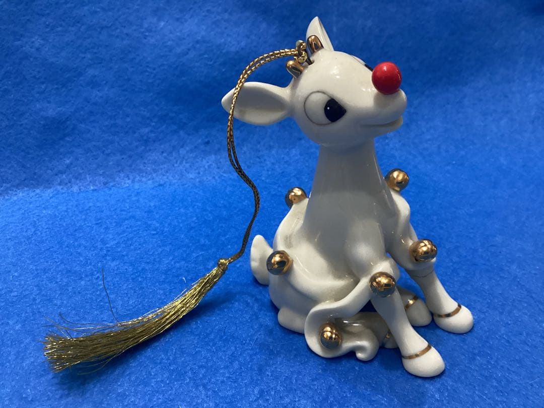 レノックス　ルドルフ　フィギュリン　赤鼻のトナカイ陶器製置物2点まとめ売り