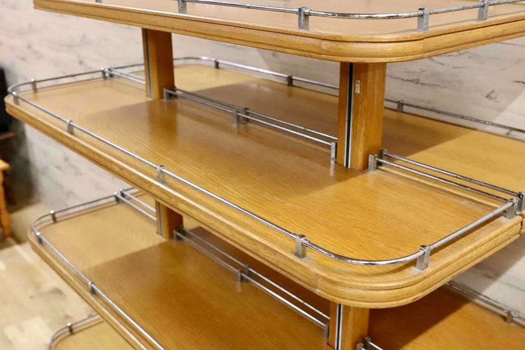 GMFH401○英国 イギリス アンティーク ディスプレイラック 棚 1940年