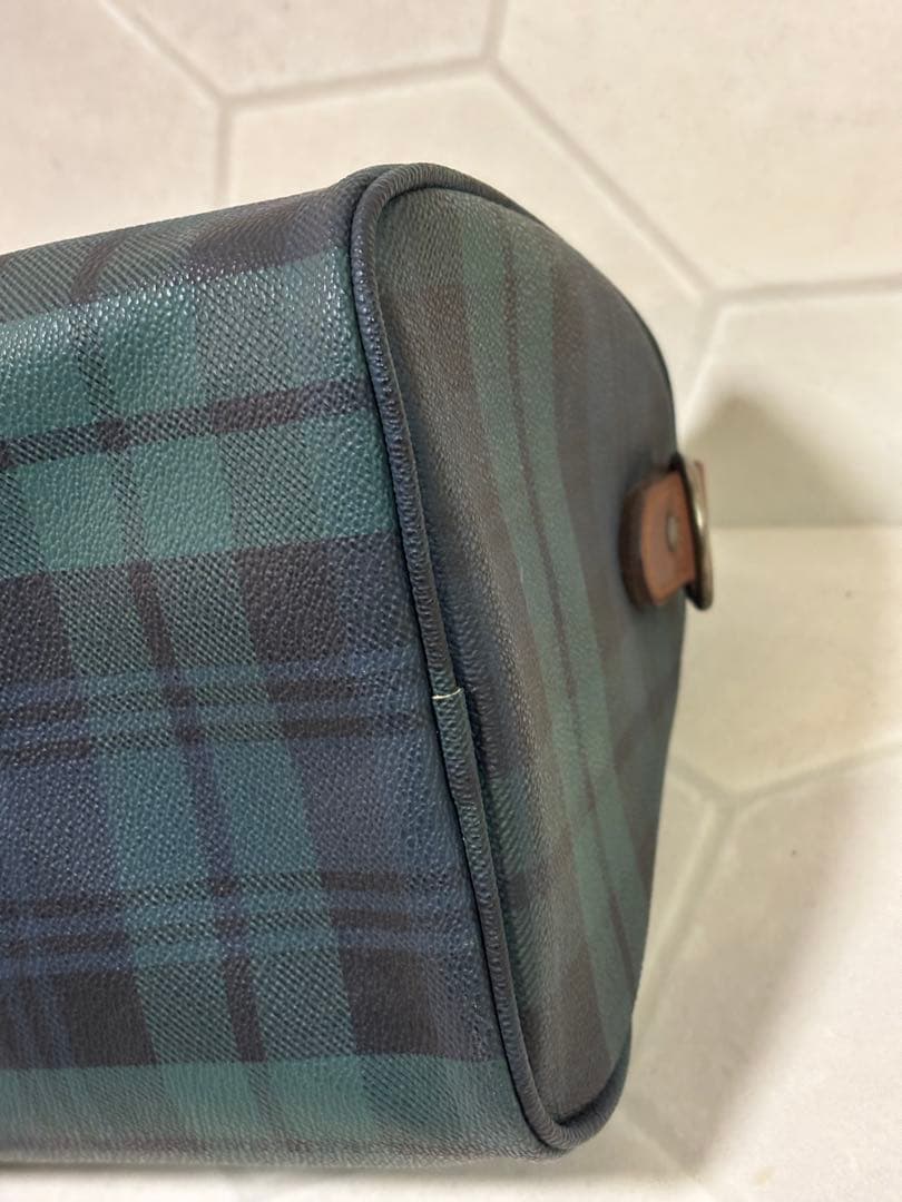 ポロラルフローレン ミニボストンバッグ ブラックチェック柄 ハンドバッグ