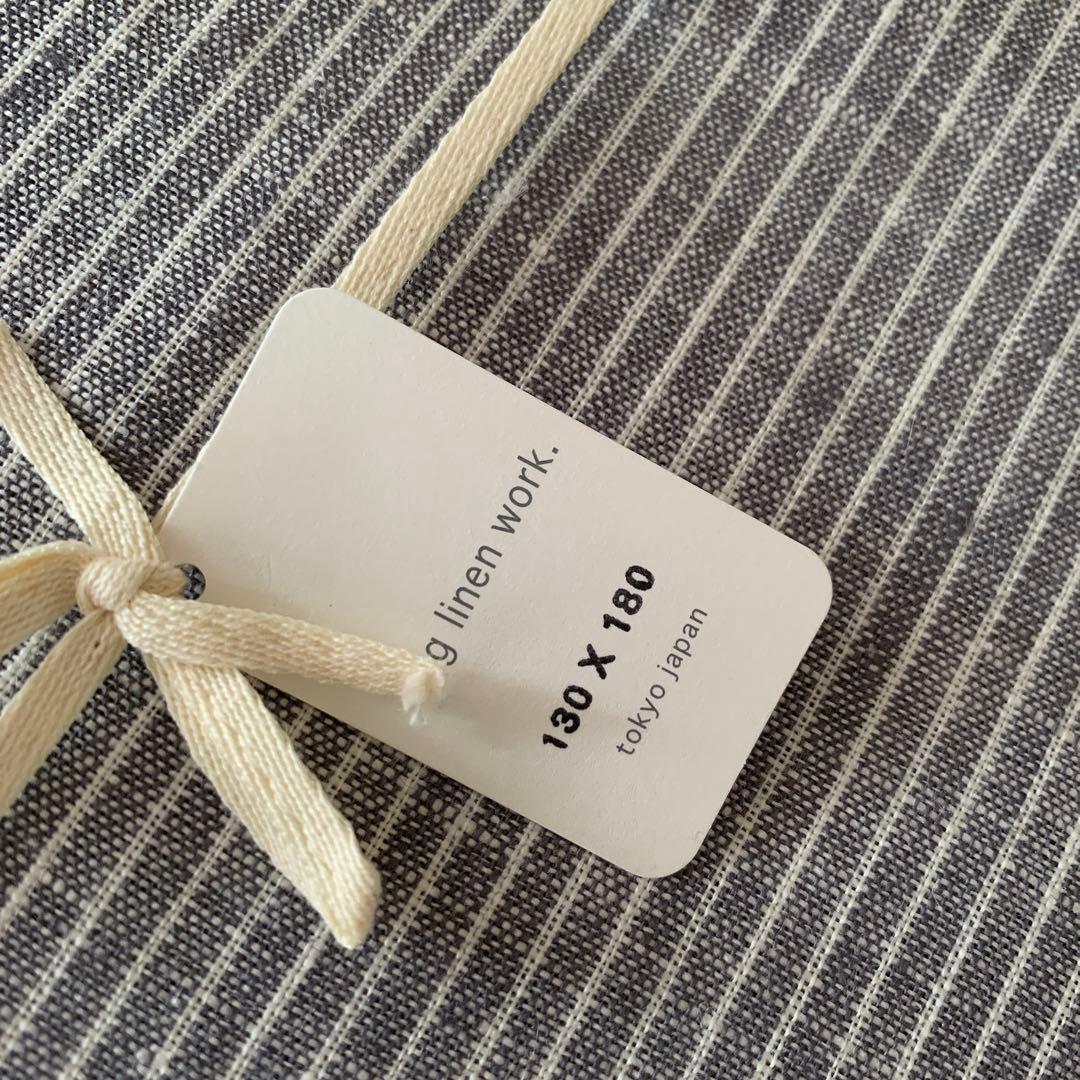 未使用品！fog linen work テーブルクロスL　グレーストライプ