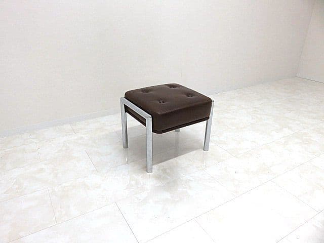チ*ウ様 希少品/ヴィンテージ　Knoll/ノール/ノル 本革オットマン　本革ス