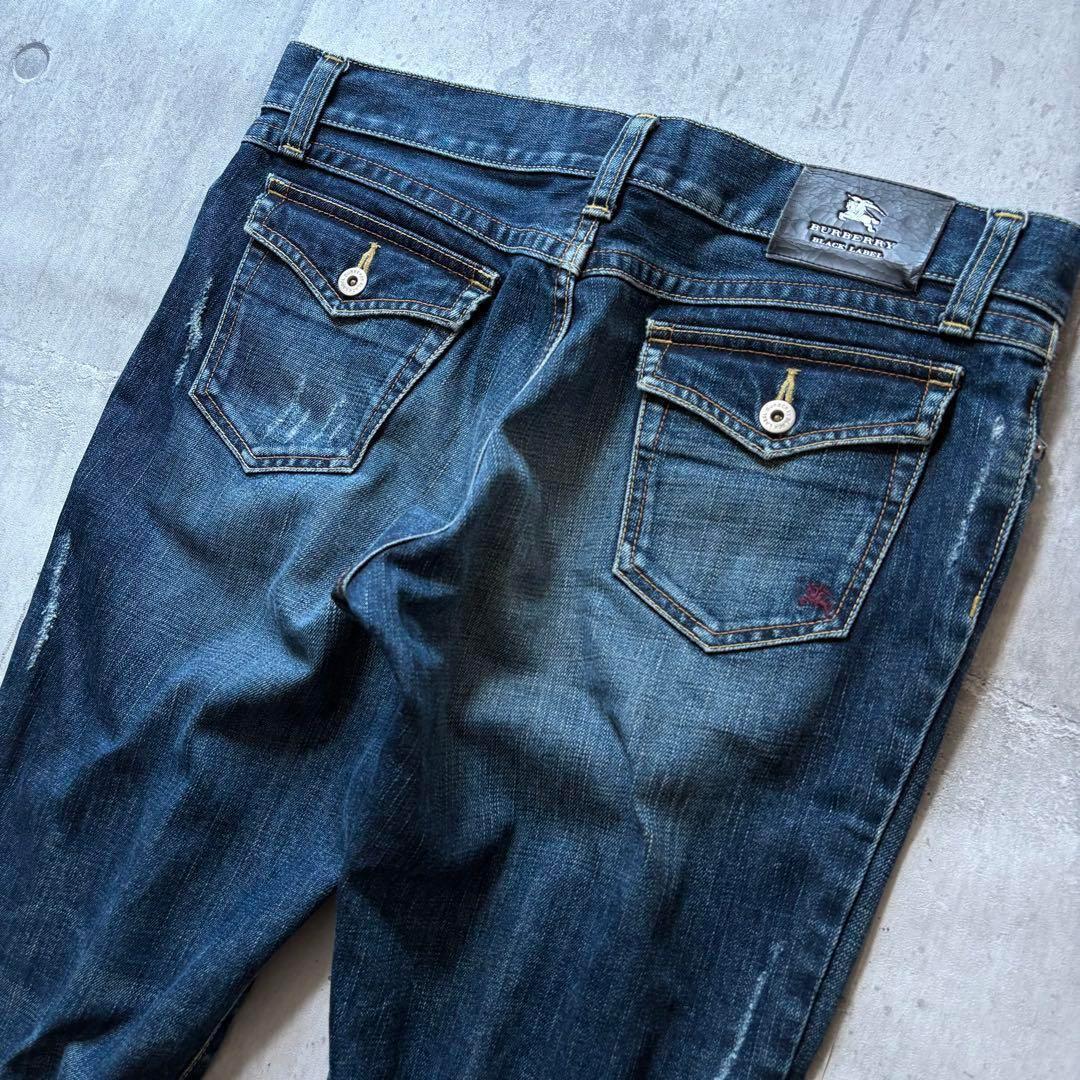 パンツ 00s BURBERRY BLACK LABEL flare jeans y2k