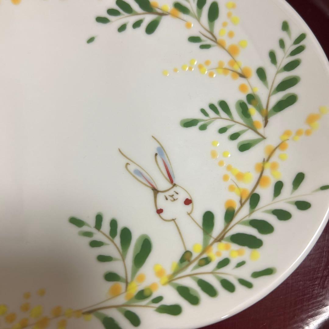 作家　陶芸作家　空萌工房 うさぎ 田口紀美子　ミモザ　はなプレート