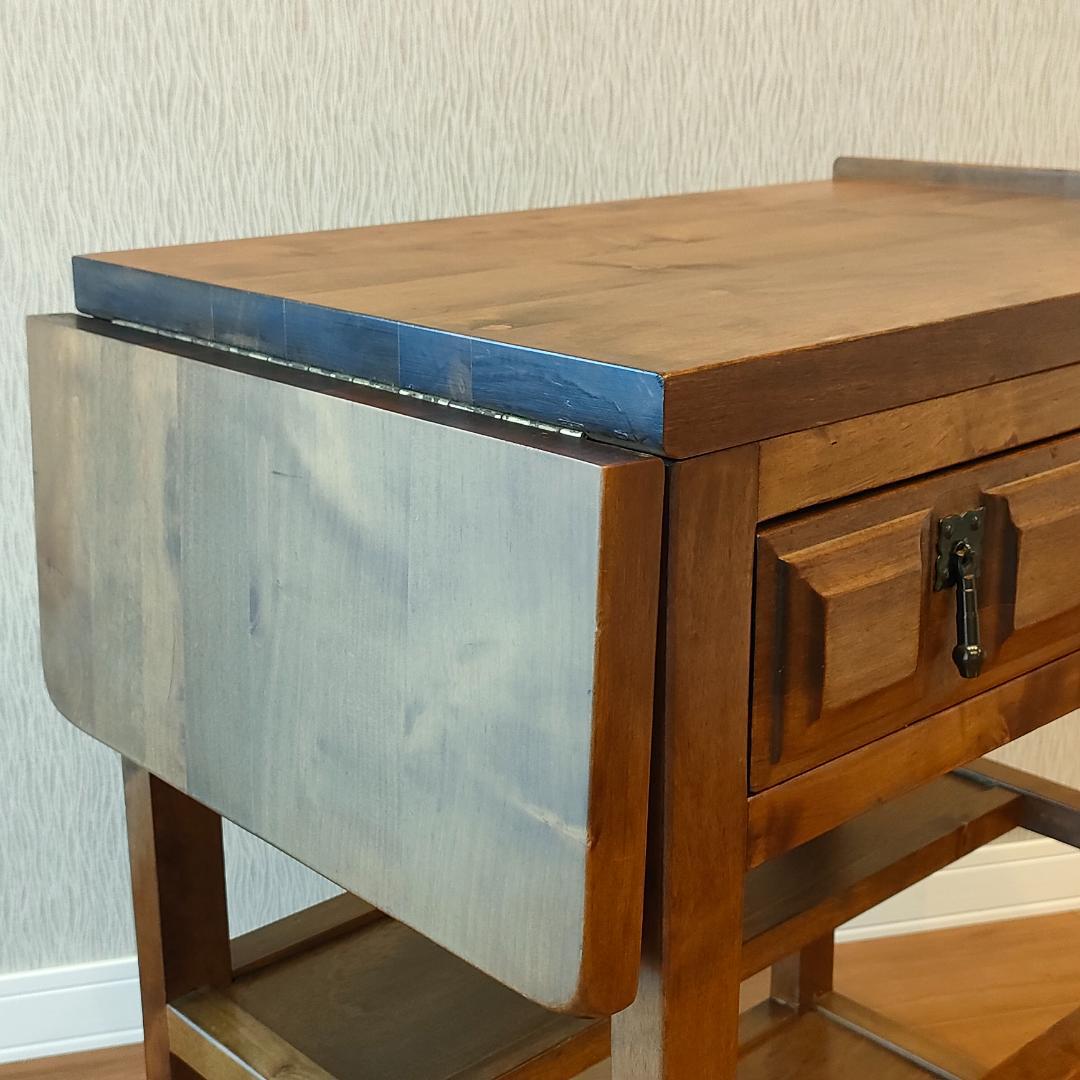 アンティーク　キッチンワゴン　バタフライ　サイドテーブル　スペイン輸入家具