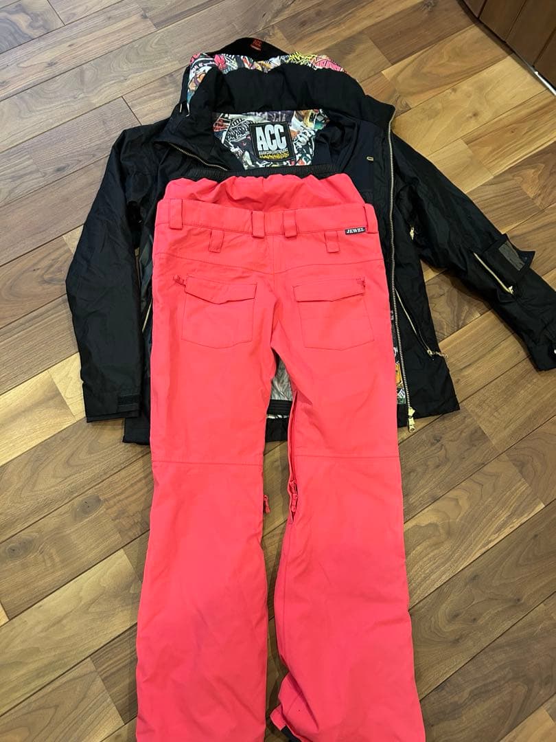 スノボウェア 上下セット メンズ ACC 黒 ピンク 派手 オシャレ