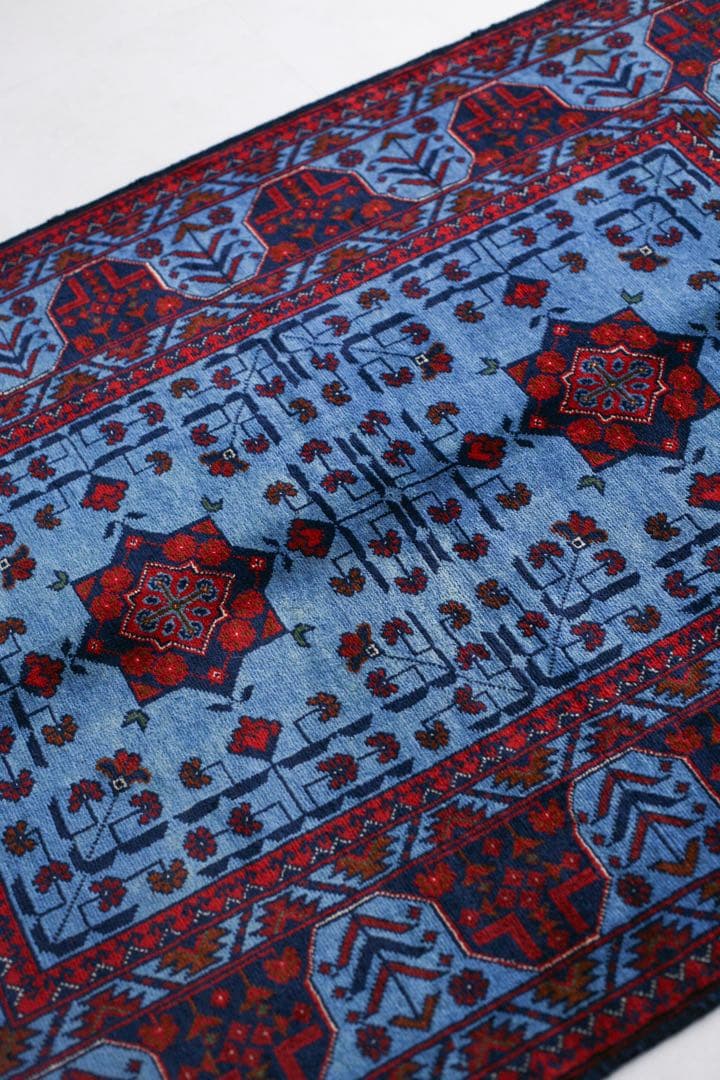 【新品】143cm×100cm アフガニスタン　トライバルラグ　ソファサイズ