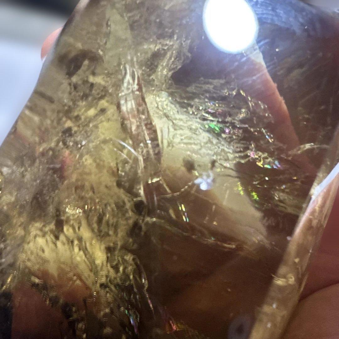 【極上品】スモーキーゼウスシトリンファントム 原石530g 台座付き