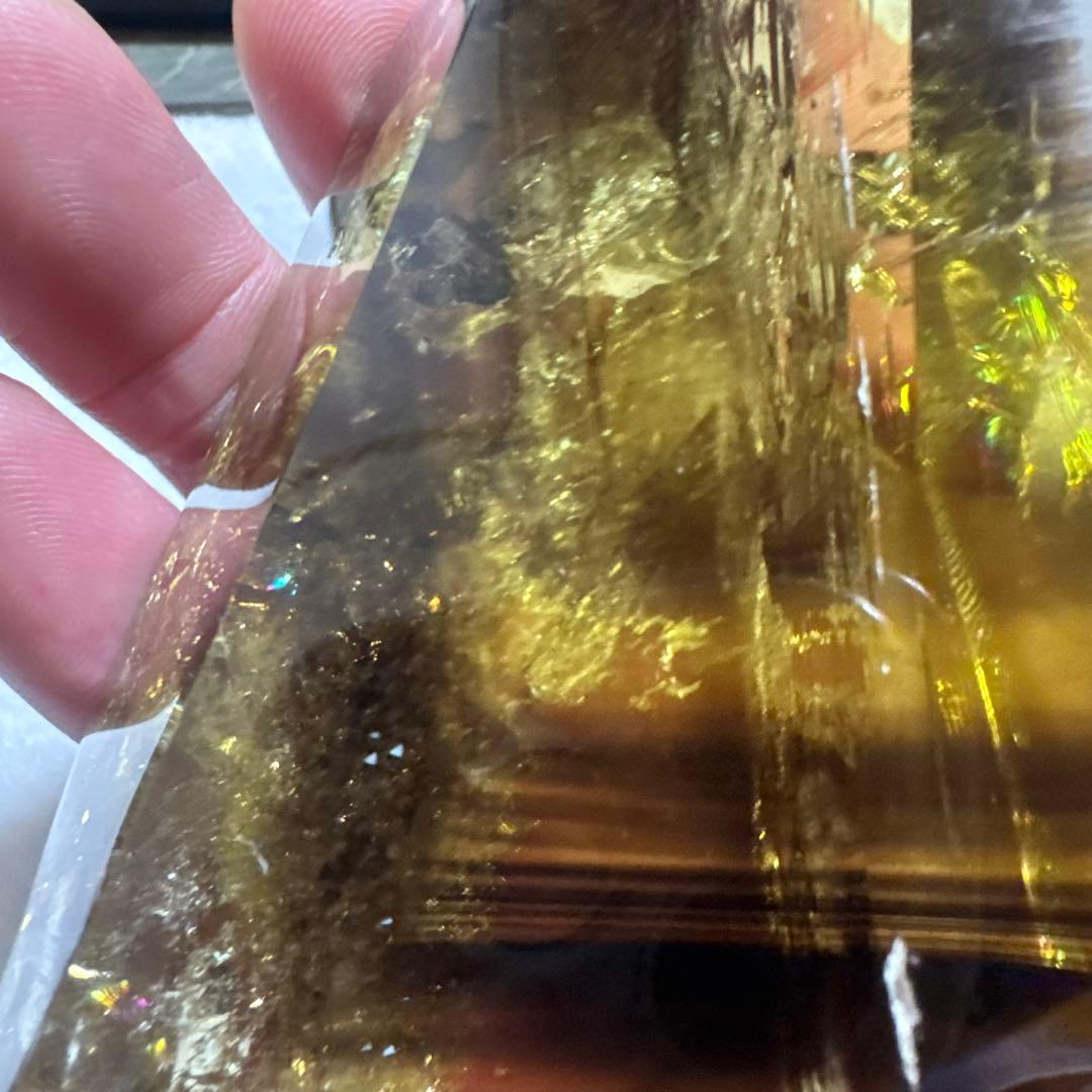 【極上品】スモーキーゼウスシトリンファントム 原石530g 台座付き