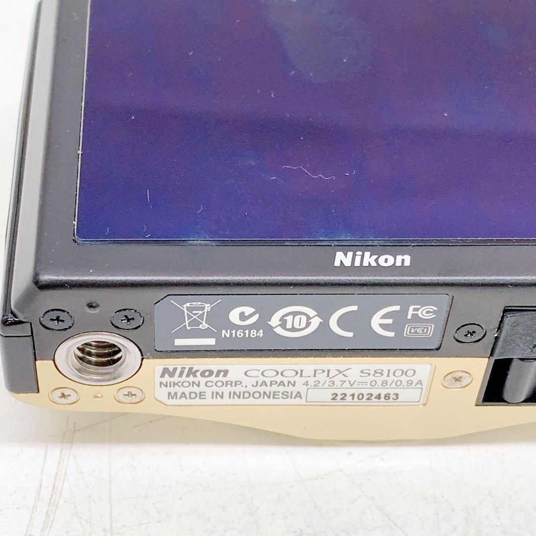 1AA2 【美品】Nikon COOLPIX S8100 ゴールド 動作品