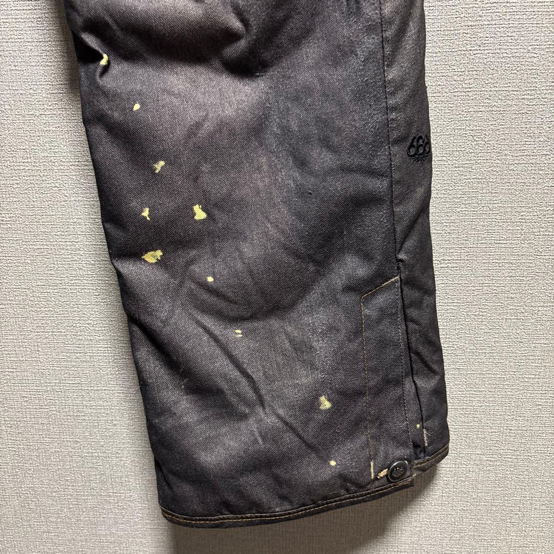 686　スノーボードウェア　ダークグレー　ダメージデニム風
