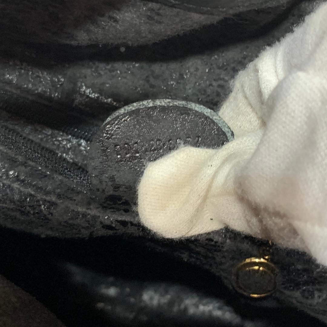 GUCCI グッチ バンブー ブラック レザー ショルダーバッグ