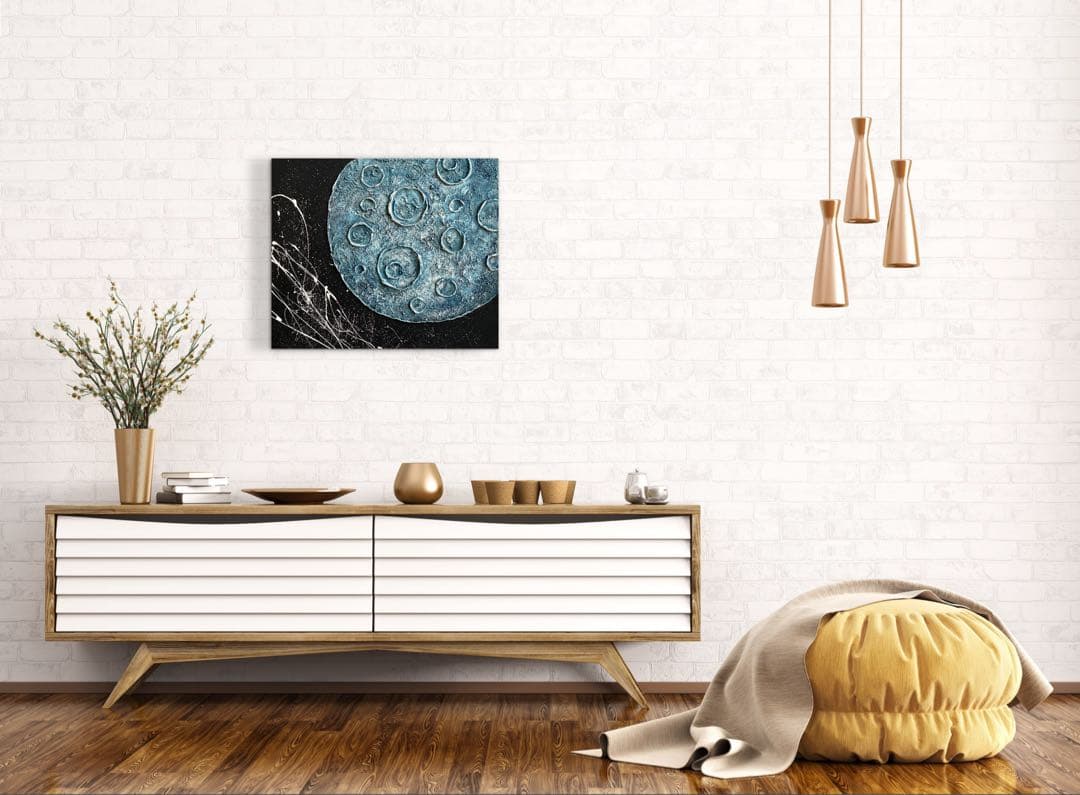 現代アート　45.5×38㎝　月　モダン　アートパネル　インテリア　抽象画