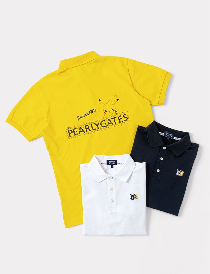 PEARLYGATES ピカチュウ ゴルフポロシャツ イエロー Lサイズ