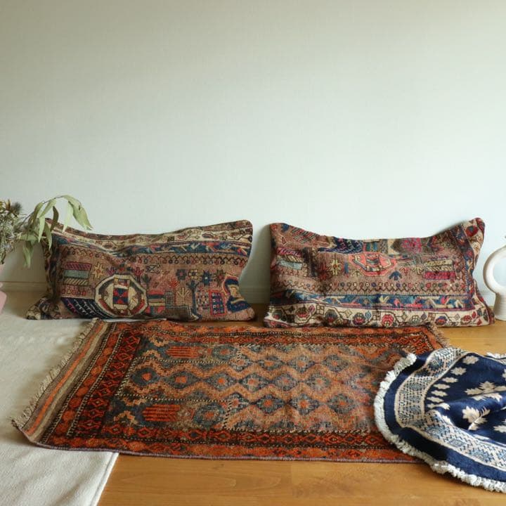 クッションカバー ヴィンテージ イラン ラグ トライバル C