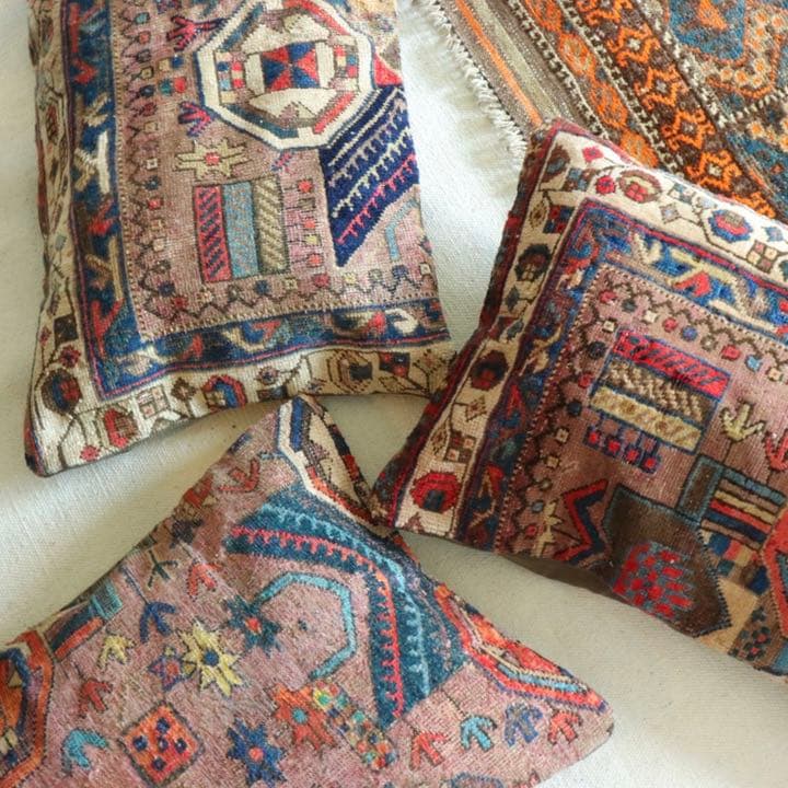 クッションカバー ヴィンテージ イラン ラグ トライバル C