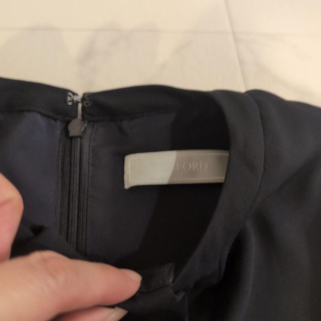 美品 セルフォード ワンピース ネイビーボウタイ リボン プリーツフォーマル S