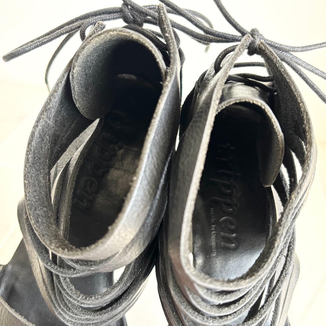 トリッペン 38 24.5 グラディエーター サンダル レザー ブラック