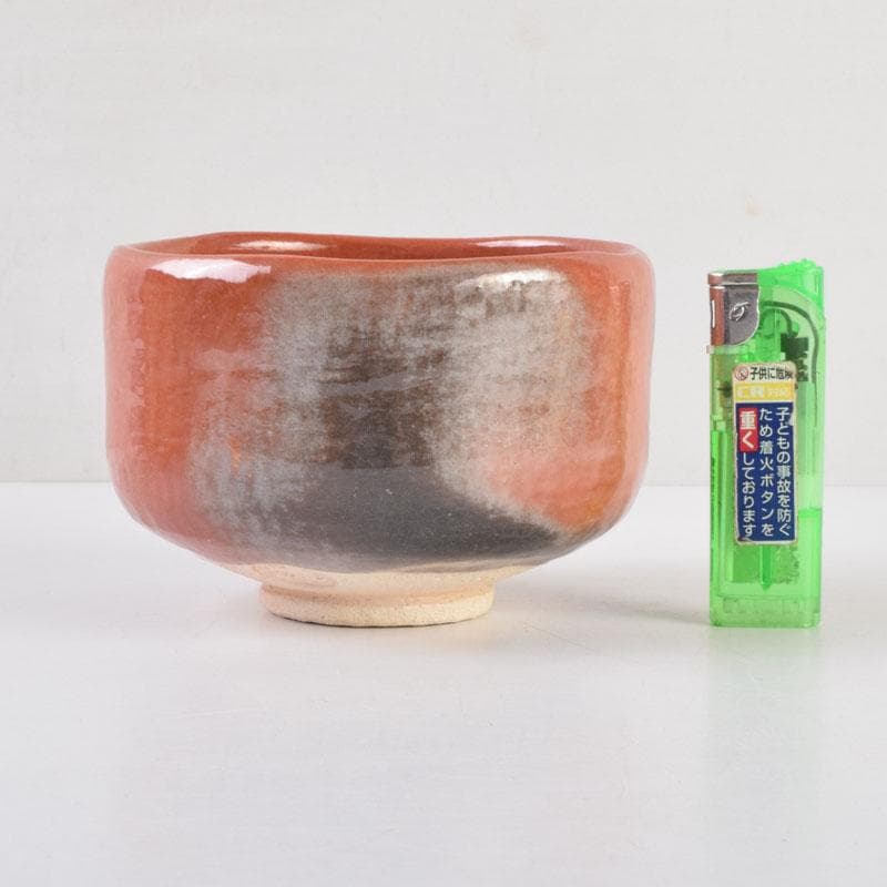 茶道具　京焼　桂窯　伊東桂楽造　赤茶碗　共布　前大徳　西垣大道極め箱　C9222