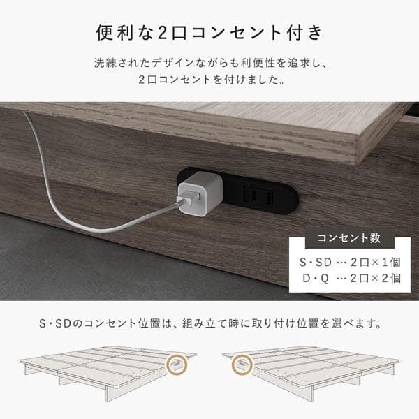ローベッド シングル 幅120cmベッドフレームのみストーングレーステージベッド