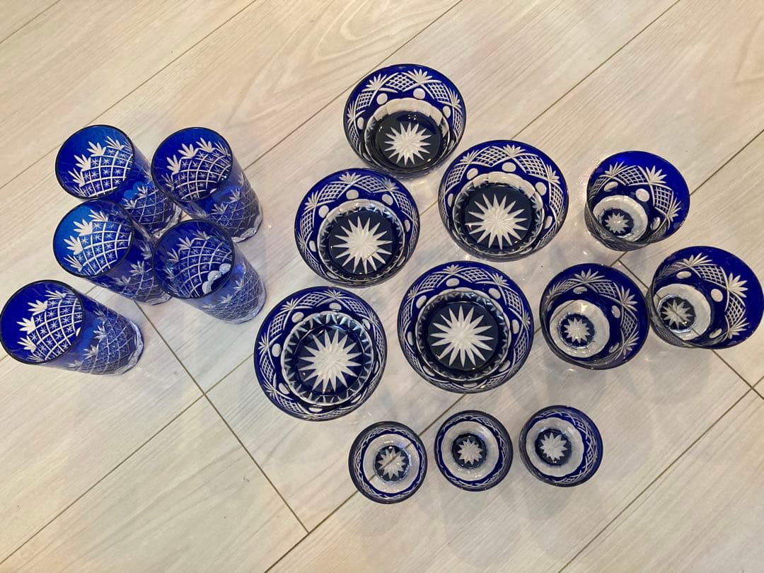 【格安！】切り子食器美品16個セット/切子