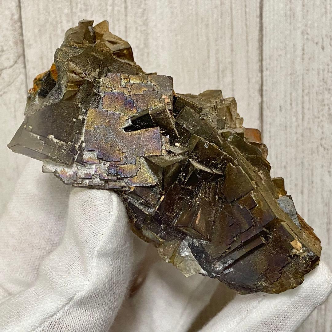 イリデッセンス　フローライト　9cm　酸化被膜　鉱物標本　原石　天然石　ストーン