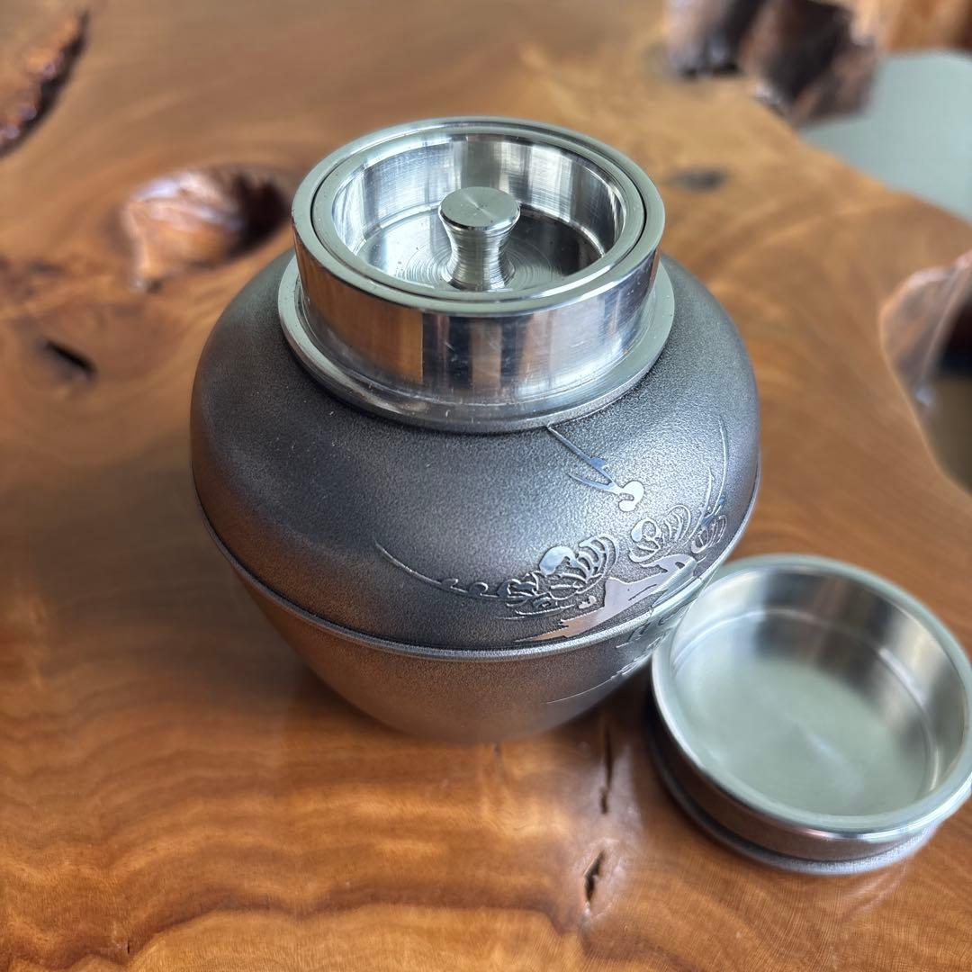 薩摩錫器 登六作 茶入 茶道具 共箱