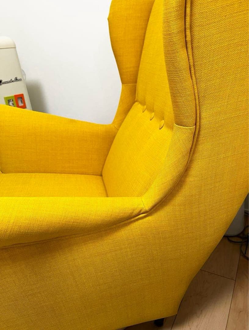 【送料込】IKEAウィングチェア/イエロー/ストランドモン STRANDOMON