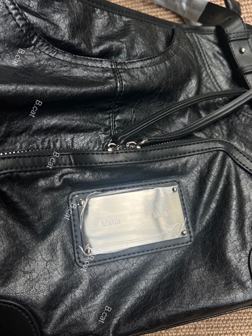 Matin Kim 黒 レザー ショルダーバッグboo