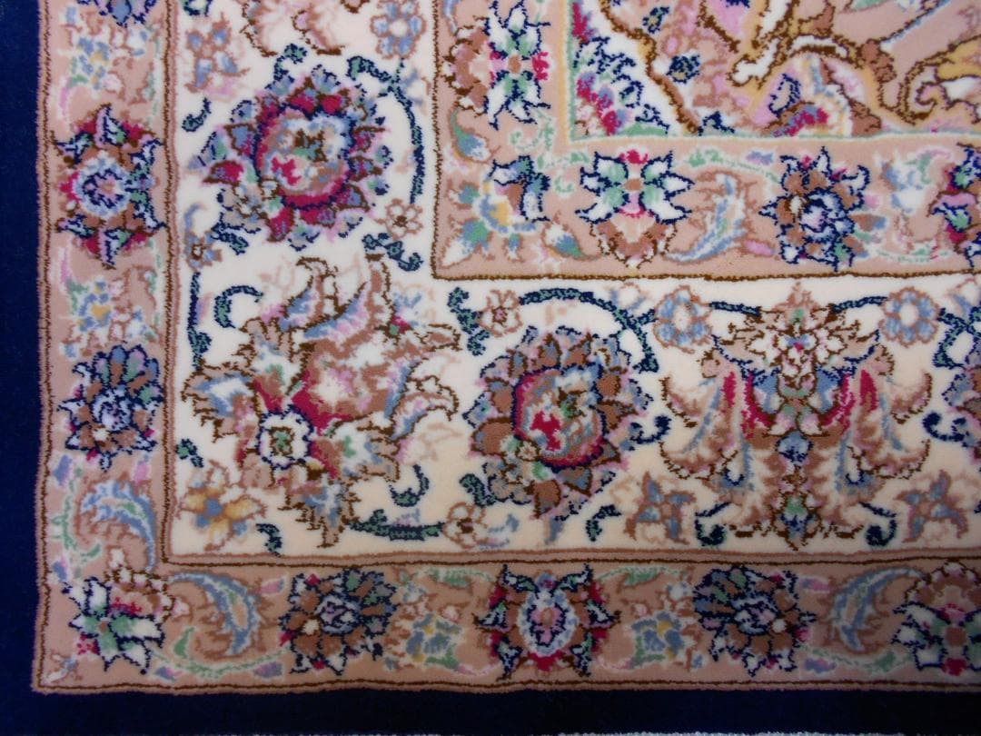 170万ノット！輝く、多色織絨毯！本場イラン産100×150cm-200781