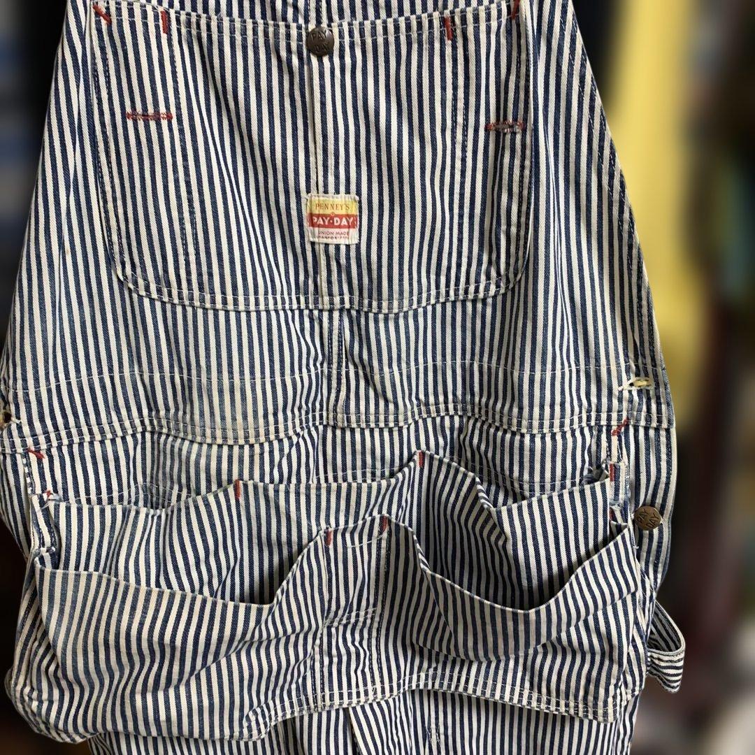 50s PENNEY'S PAY-DAY ヒッコリーダブルニー　エプロン付き