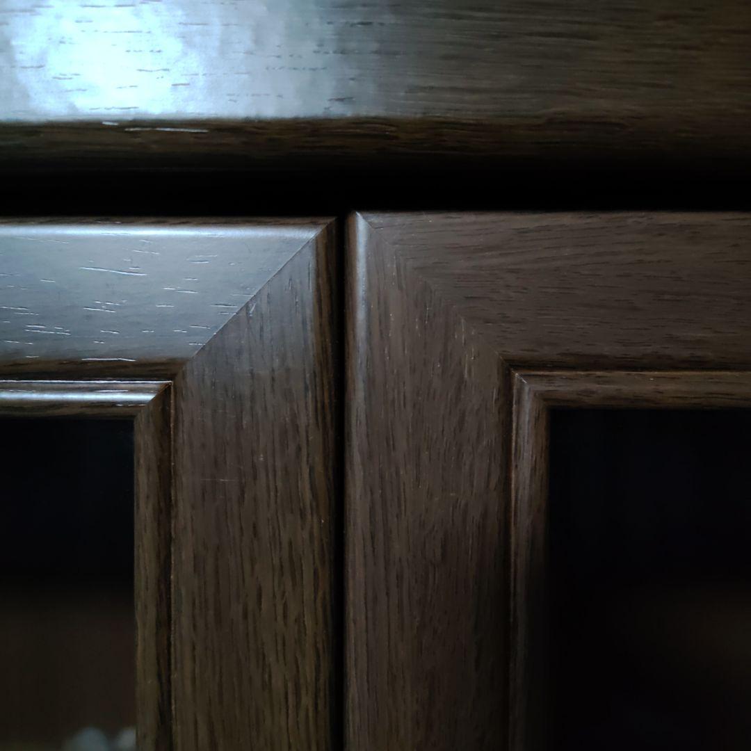 ​【送料込】大型扉付き書棚 本棚 キャビネット／大容量・ガラス扉＆可動棚