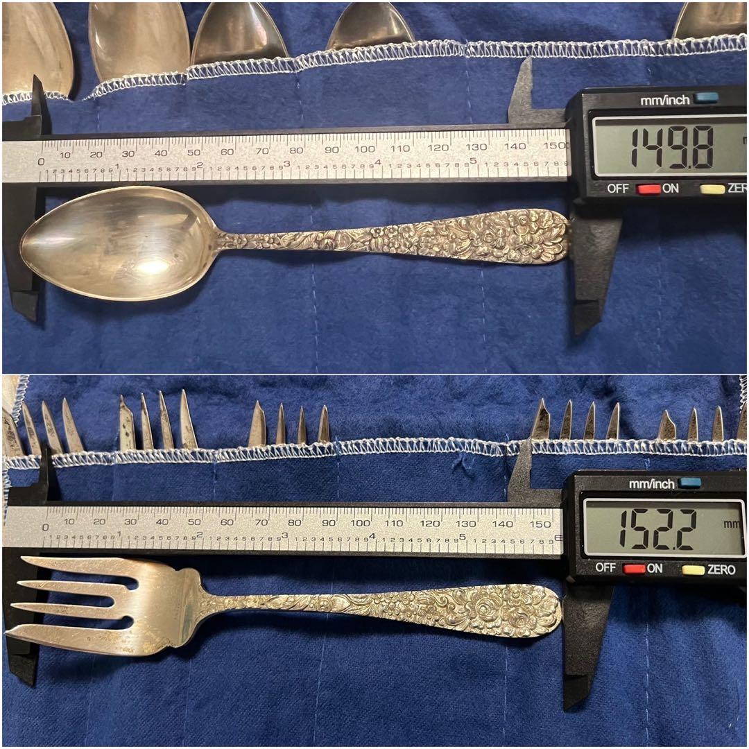 銀製】STIEFF製 SILVER ティースプーン&サラダフォーク 全12本