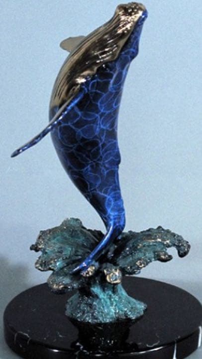 ラッセンのクジラのブロンズ　オブジェ