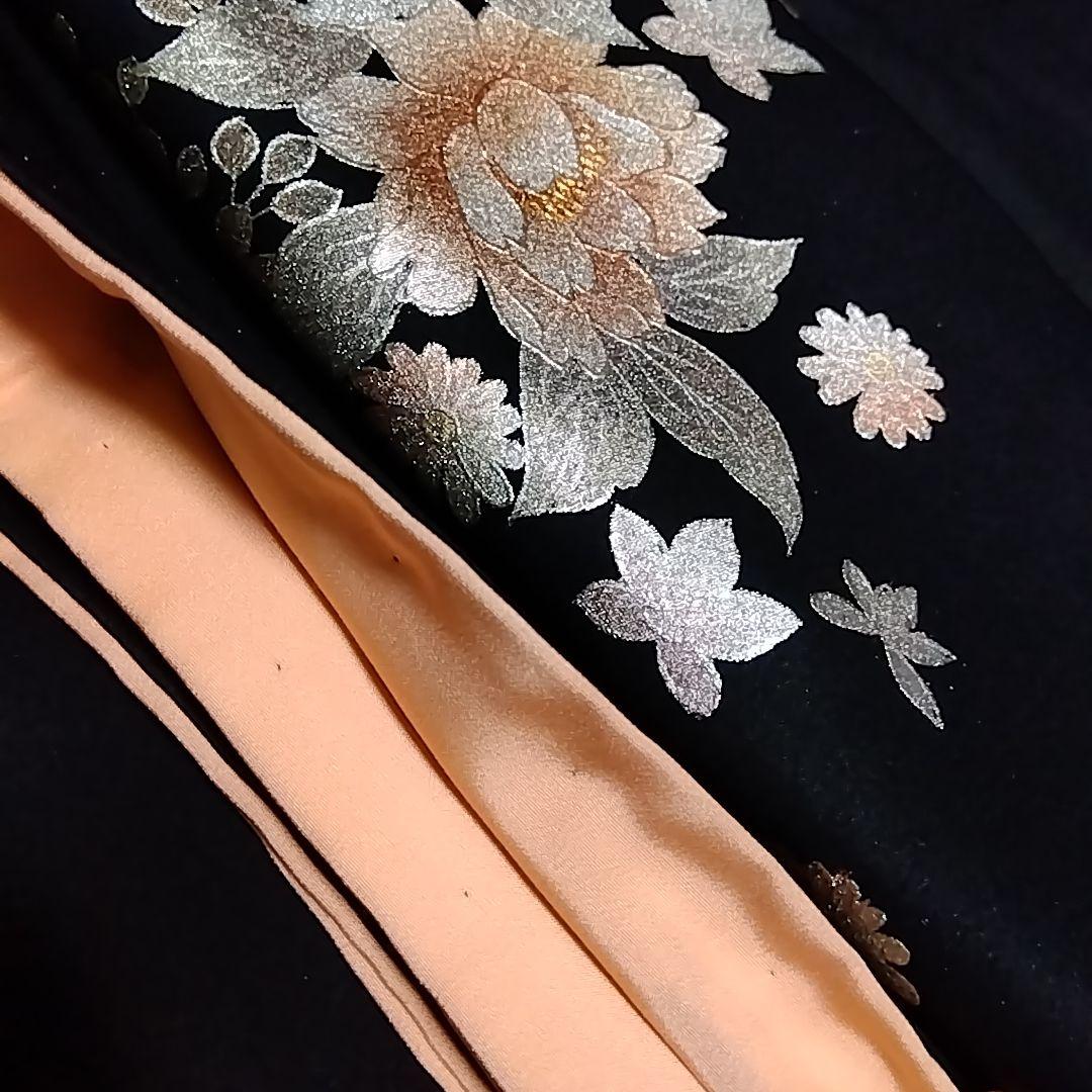 付下げ セット 袋帯 和田光正 作家物 落款 黒 花車 一つ紋