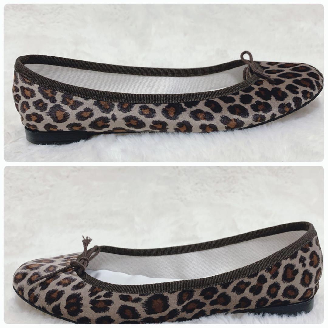 repetto レオパード柄 ヒョウ柄 バレエシューズ ベルベット ベロア 37